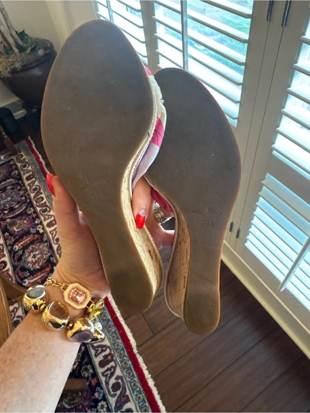 Emilio Pucci Pink and Yellow Knot Slide Wedges